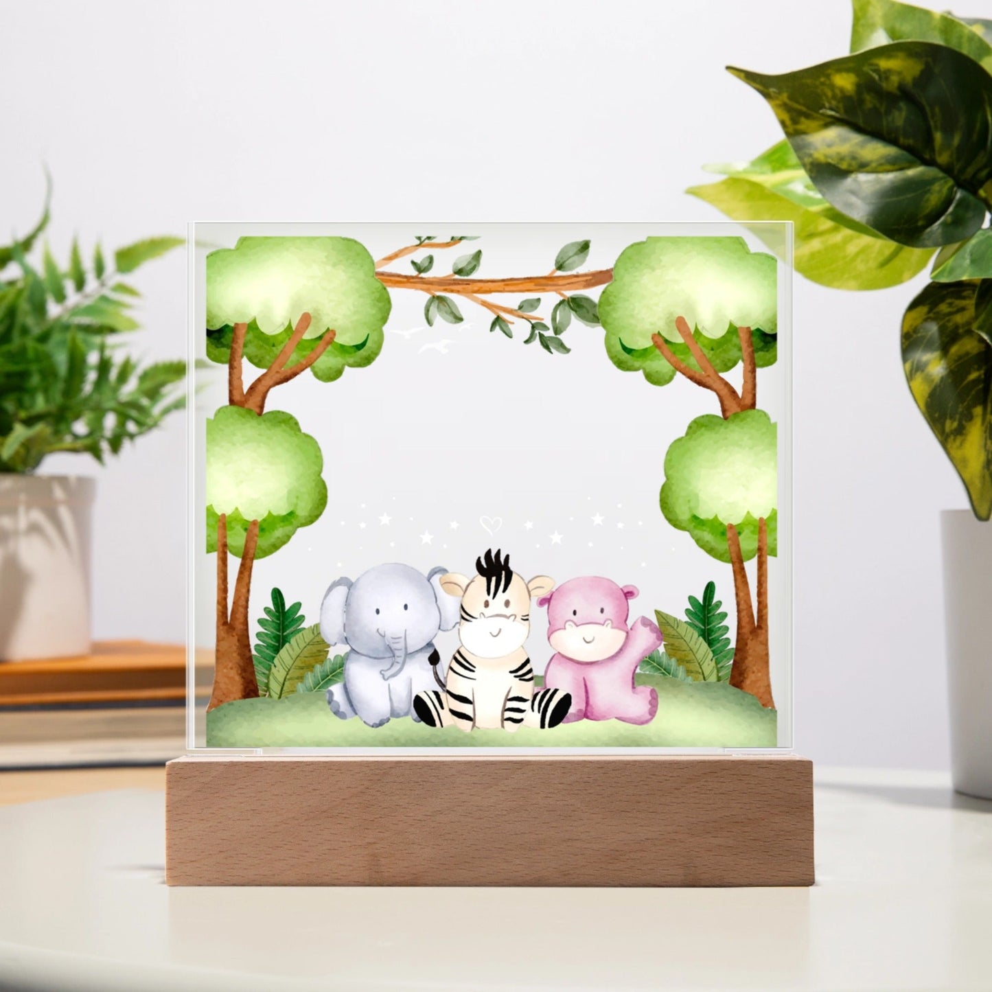 Acrylic Square Night light Personalized gift for your Children's, Son, Daughter, New Baby, Table Lamp, Birthday day gift for Son and Daughter