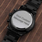 Customize Engraved Black Chronograph WatchCustomize Engraved Black Chronograph Watch