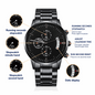 Customize Engraved Black Chronograph WatchCustomize Engraved Black Chronograph Watch